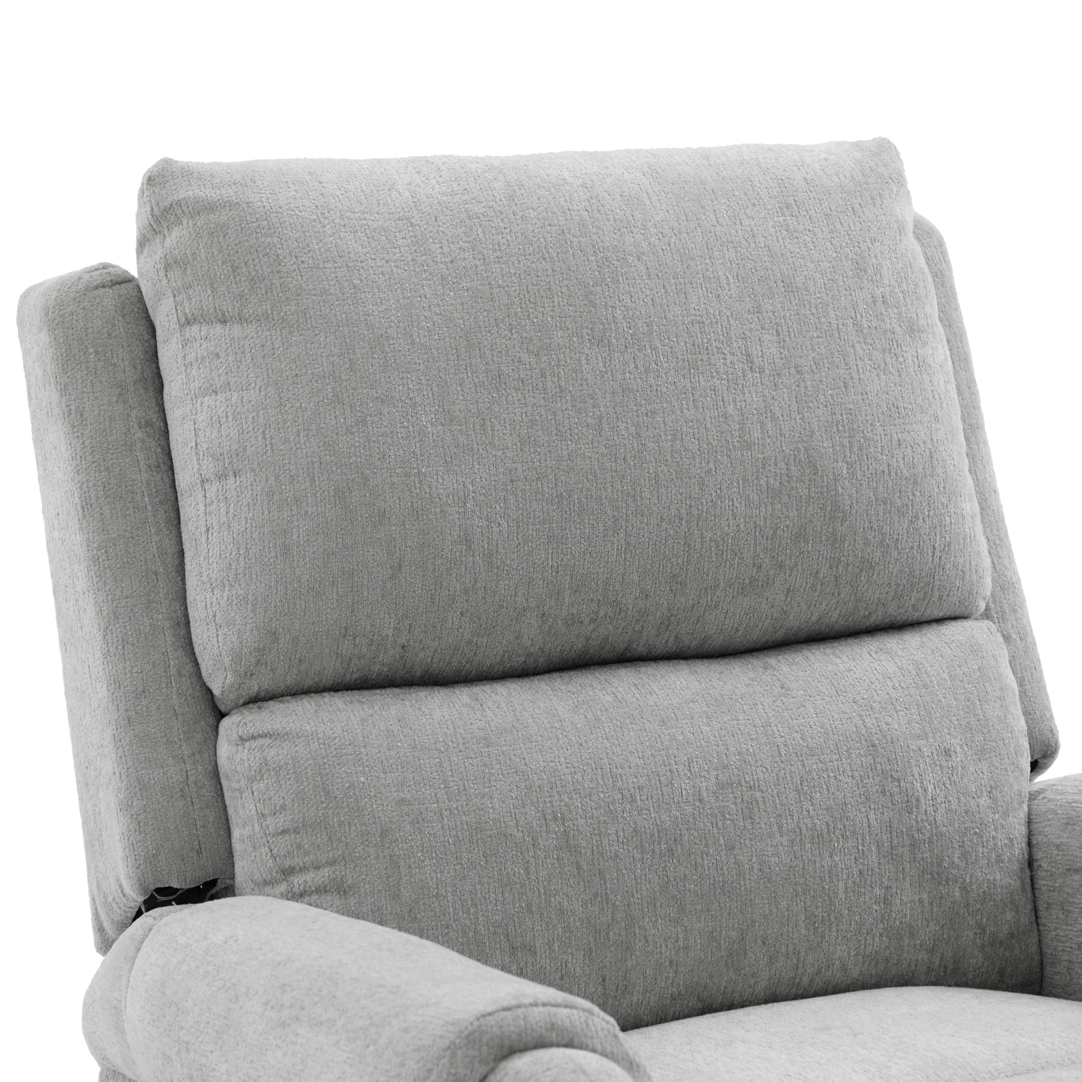 Christopher Knight Home Manual Recliner Chair with Massage, Swivel Rocker, Side Storage Pocket, Gray