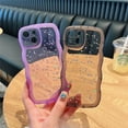 thumbnail image 6 of for iPhone 15 Plus Case, Cute Curly Wave Frame Shape Design Soft TPU Bling Glitter Star Shiny Phone Case with iPhone 15 Plus, Shockproof Protective Cover Case for Women Girls, Purple-1, 6 of 12