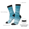 thumbnail image 4 of Balery Teal Turquoise Fluid Stripes Pattern Crew Socks Unisex– Soft & Breathable Socks for Men & Women, One-Size Fits Most (US 5-11), Comfortable & Durable for Daily Wear, 4 of 6