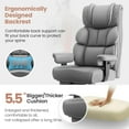 thumbnail image 4 of FASTES Office Chair, Big and Tall Desk Chairs with Footrest 400lbs Gaming Chair Ergonomic Executive High-Back Reclining Computer Chair Swivel Wheels and Padded Lumbar Support, Gray, 4 of 9