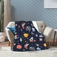 thumbnail image 7 of Outer Space Theme Blanket Gifts For Kids Adults - Lightweight Throw Blanket For Bedroom Living Room Decor Soft Fuzzy Fleece Cozy Plush Bed Couch 60"X50", 7 of 7
