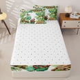 thumbnail image 4 of Metsweet Lizard Snake Turtle Zipper Full Size Comforter Sets with Fitted Sheet and 2 Pillowcases, Tropical Jungle Wildlife Zipper Bedding Set, Green Brown Red,4pcs, 4 of 6