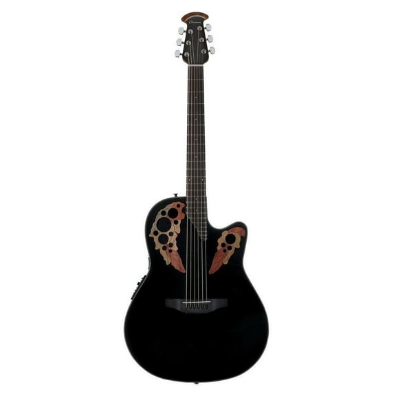 Ovation Celebrity Elite Mid-Depth Acoustic Electric Guitar, CE44-5 - Black
