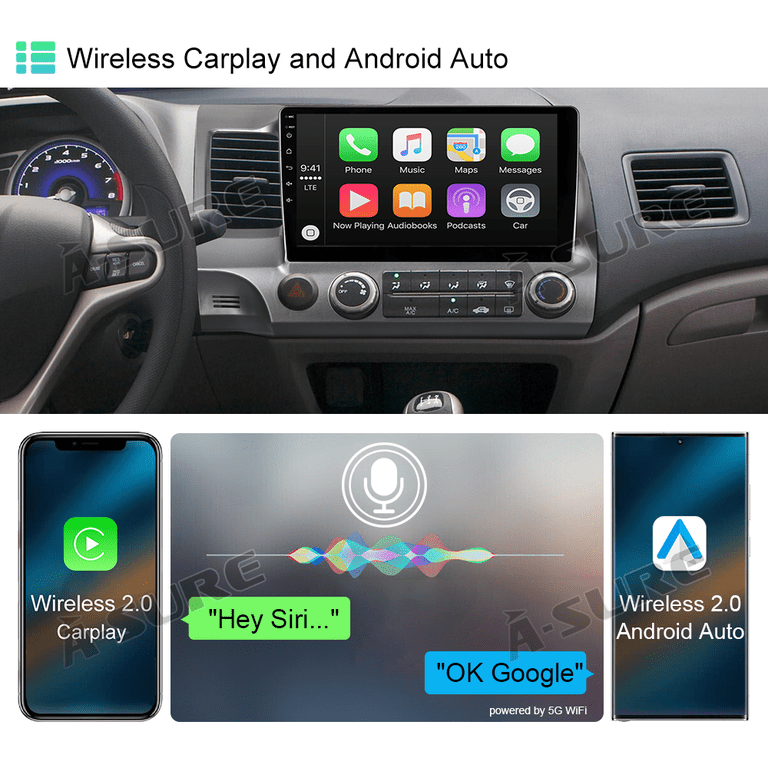 10.1" Android 13 Car Stereo For Honda Civic 2006-2011 - Wireless CarPlay, 8GB RAM, Backup Cam