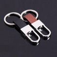 thumbnail image 5 of Men's Leather Waist Clip Keyring With Strap D Type Buckle Belt Metal Loop Simple Style Key Chain, 5 of 8