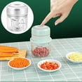 thumbnail image 4 of Matsuzay Triturador eléctrico de ajo y pimienta, molinillo de carga USB portátil, trituradora de verduras de 250ml/150ml, accesorios para el Cocina y Comedor Blanco, 4 of 6