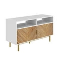 thumbnail image 6 of Nathan James Izsak White Wood Media Console, TV Stand Cabinet with Storage for Living Room, Dining Room, Entryway, 6 of 8