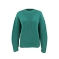 thumbnail image 6 of Ashirexll Winter Sweaters for Women, Pullover Sweaters for Women, Womens Minimalist Solid Color Round Neck Long Sleeve Pullover Knit Sweater, 6 of 7