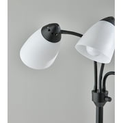 Mainstays Classic 68 Black Finish 3 Head Adjustable Floor Lamp with White Plastic Shades, Young Adult, Adult use.