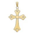 thumbnail image 4 of Auriga 10K Yellow Gold Rhodium Scalloped Edges Cross Charm for Women (L-36.9 mm,W-23 mm), 4 of 6