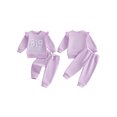 thumbnail image 2 of RUINIXCW Toddler Girl Fall Outfits Cute Letter Embroidery Long Sleeve Tops and Pants, 2 of 8