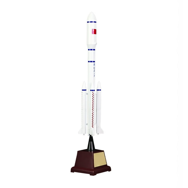 JIAHAOO Modèle de Fusée Long 7 Mars Espace Collection Design Magnifique Support d'Affichage pour Salon Décoration d'Entreprise Alliage ABS 38cm 1:200