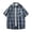 Blue, variant on WREESH Men's Swaeshig Loose Casual Button Down Shirts Plaid Turn-Down Collar Short Sleeve with Pockets for Trendsetting Style Wine