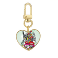 thumbnail image 1 of Graffiti Street Culture Colorful Mouth Stereo Gold Heart Keychain Metal Keyring Holder, 1 of 3