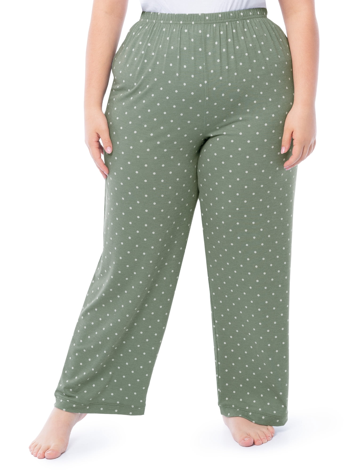 Fruit of the Loom Women's Soft & Breathable V-Neck Short Sleeve Top & Pajama Pant Set, Sizes S-4X