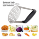 thumbnail image 3 of Triturador de patatas, triturador de patatas de acero inoxidable mango antideslizante utensilios de cocina para alimentos para bebés nivel ancho y ergonómico Ormromra CPB-US-WZY10, 3 of 5