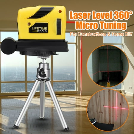 4 In 1 Multifunction 360° Rotary Laser Level Self-Levelling 2 Cross Line Infrared Vertical Horizontal Measure Tool Micro Tuning Professional Automatic for Home Improvement