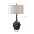 thumbnail image 3 of Uttermost Arnav Steel and Ceramic Table Lamp in Textured Black and Light Gray, 3 of 7