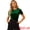 Green, variant on Women's Velvet Blouse Tops Crew Neck Short Sleeve T-Shirt S Purple