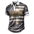 thumbnail image 3 of Conairie 4th of July Polo Shirts For Men Short Sleeve Button Stand Collar Patriotic Golf Shirt American Falg Print Holiday Commemorative Tops Grey XL, 3 of 3