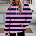 thumbnail image 2 of Bovemsi Sweatshirt for Women Oversized Striped Plus Size Sweatshirts Long Sleeve Sweaters Pullover Fall Clothes With Pocket Comfort Hoodie, 2 of 9