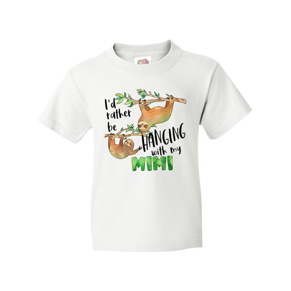 Inktastic Id Rather Be Hanging with My Mimi- Cute Sloths Youth T-Shirt