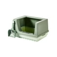 thumbnail image 1 of lionlar Cat Litter Box Litter Tray Bottom Detachable Semi Enclosed with Portable Antiing Green S, 1 of 9