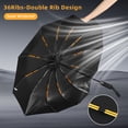 thumbnail image 3 of GPED 12-Rib Heavy-Duty Automatic Outdoor Umbrella, Reinforced Black Glue Construction, Wind & UV Resistant, Triple-Fold Compact Travel Design for Men & Women, 3 of 7