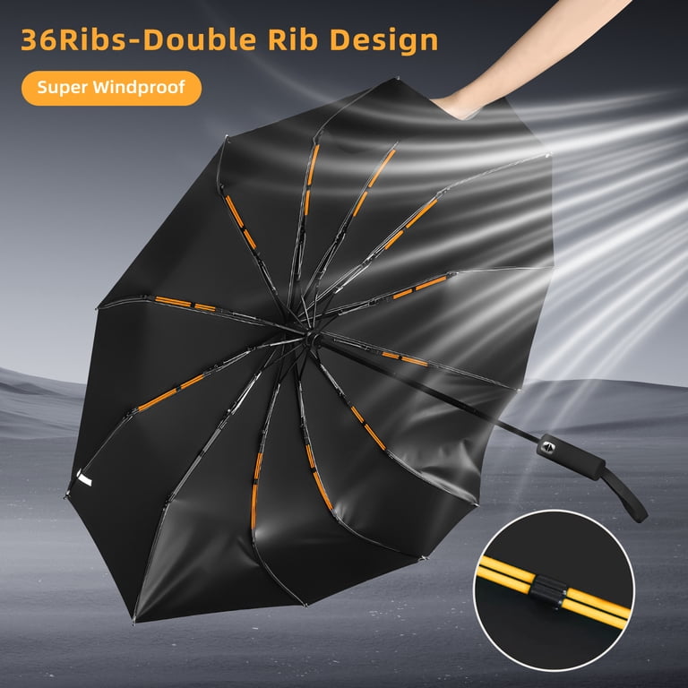 GPED 12-Rib Heavy-Duty Automatic Umbrella, Wind & UV Resistant photo 3