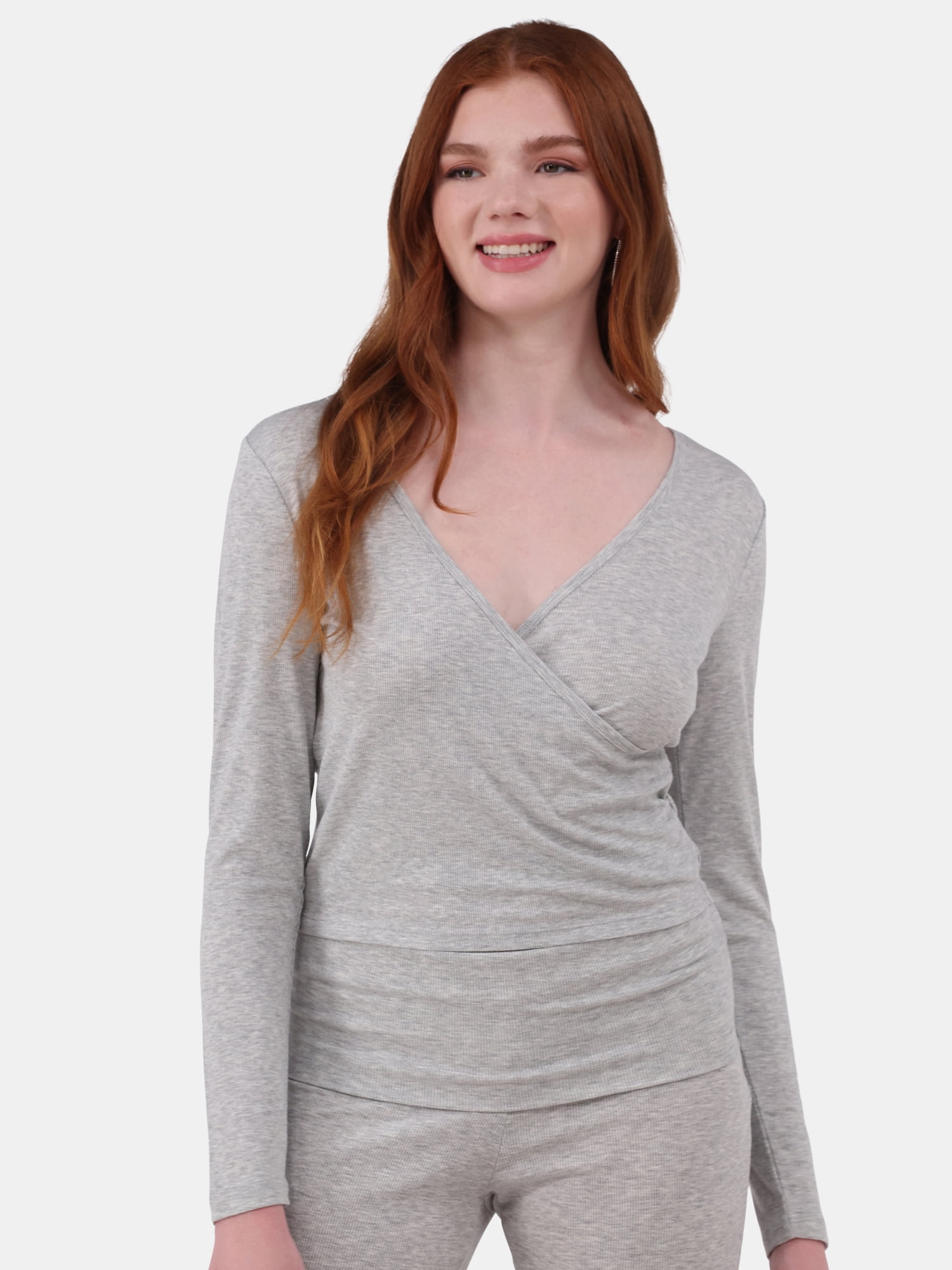 No Boundaries Ribbed Top and Flare Pants Pajama Set, 2-Piece, Women’s and Women’s Plus