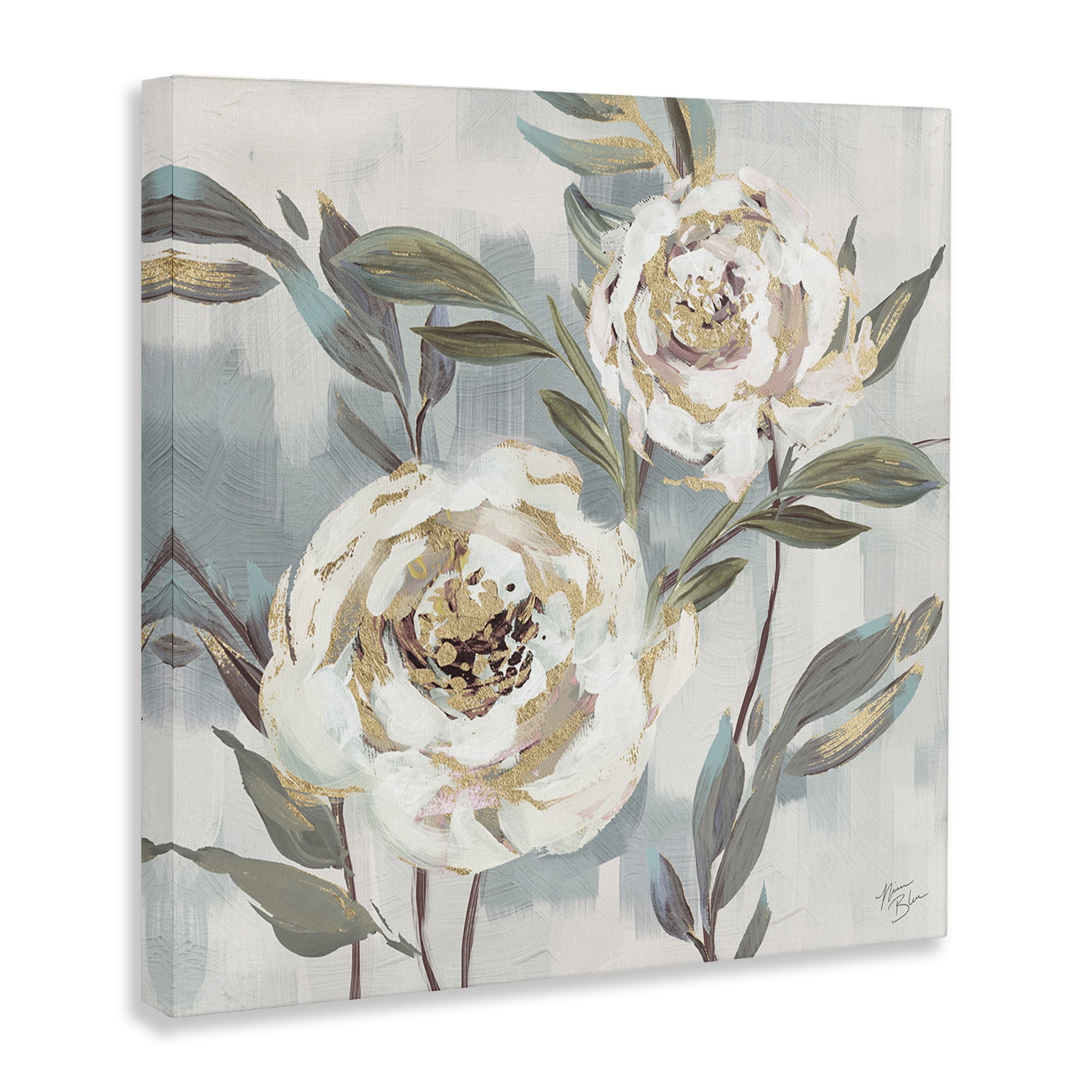 Stupell Industries Two Country Blossoms Plants & Flowers Painting Wrapped Canvas Art Print Wall Art, 30 x 30