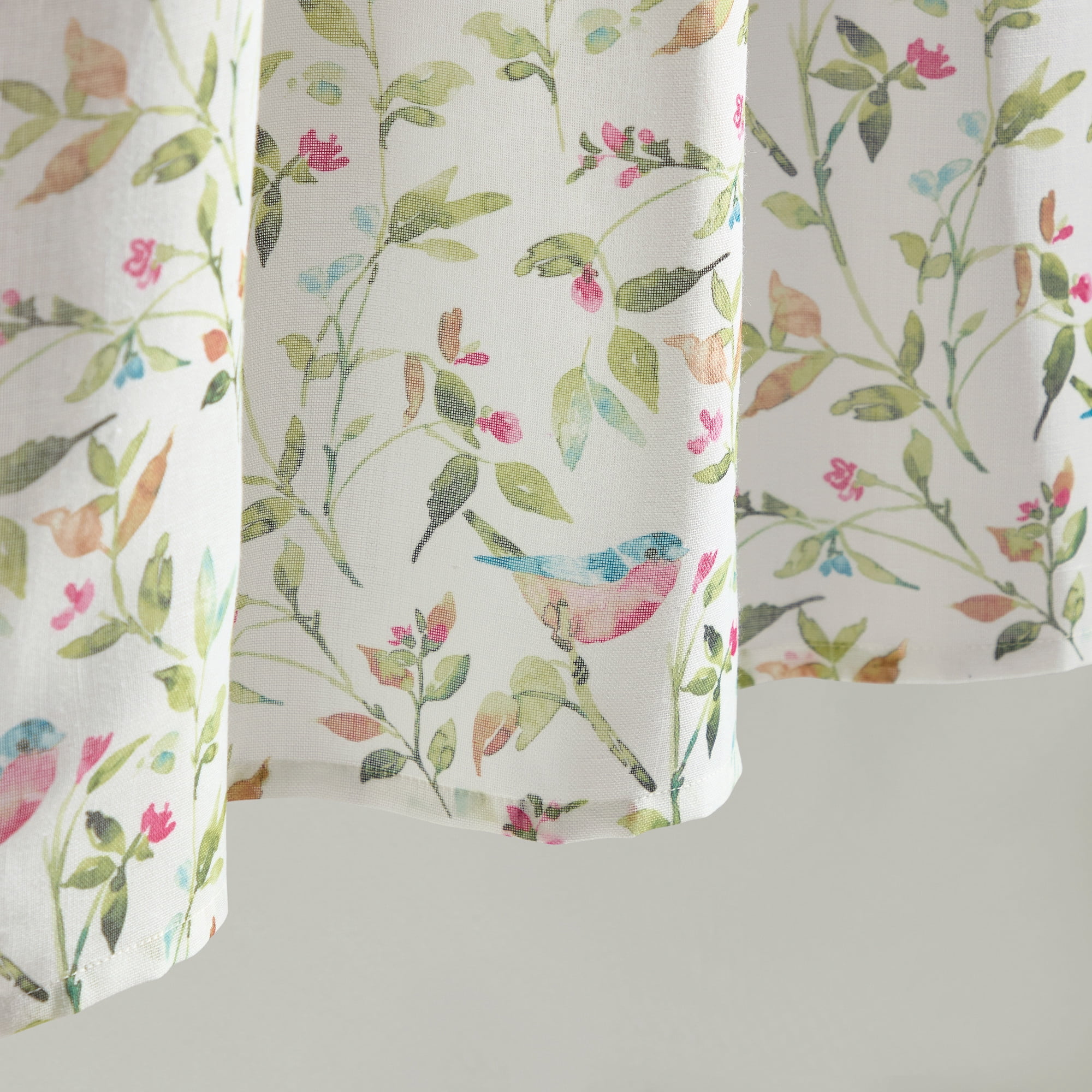 Martha Stewart Kensington Garden Print Tailored Valance Pink, Pole Top, Sheer, Indoor, Adult, 1 Piece, 56 x 14