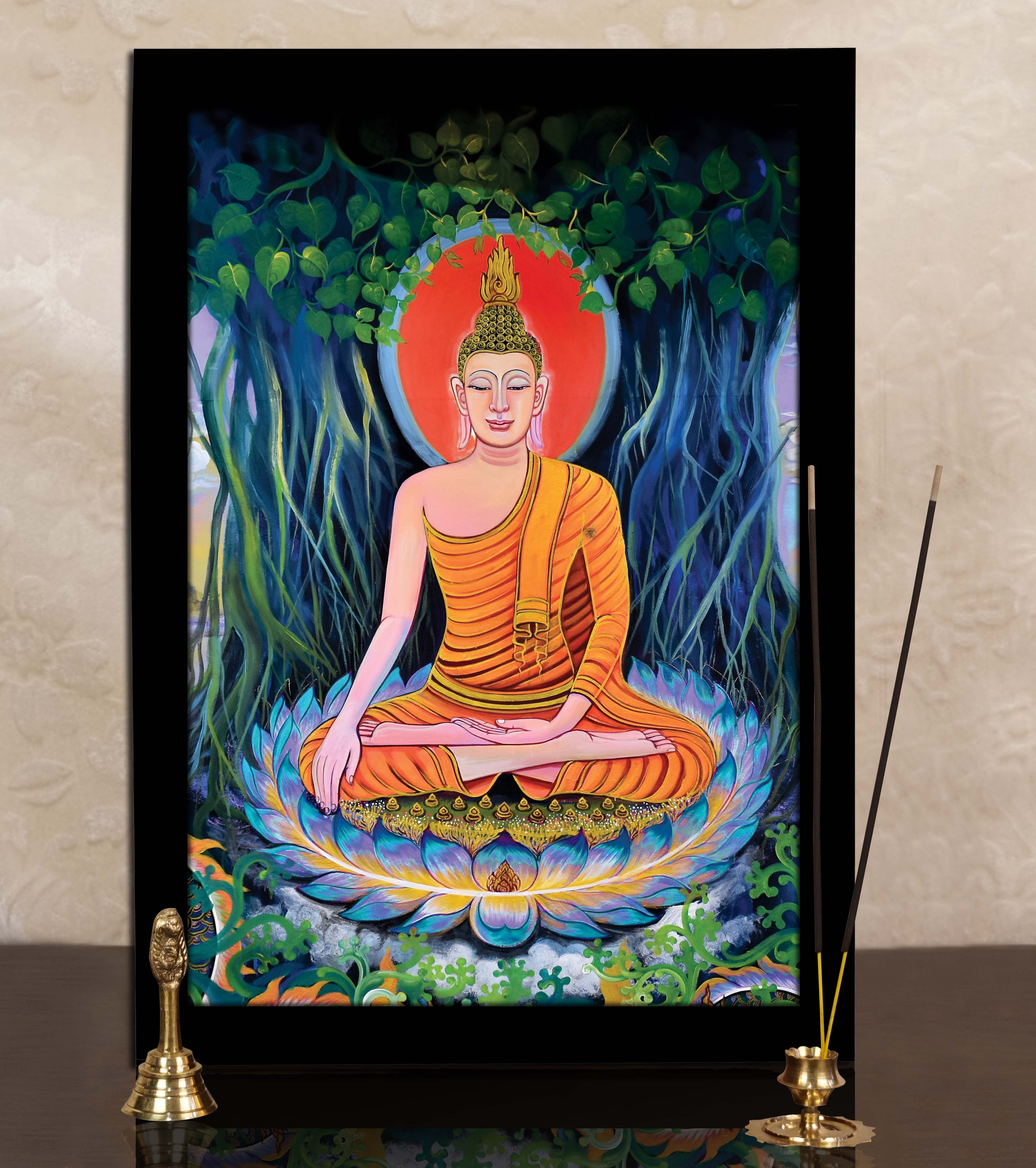 24x36 Buddha Live in the Present Poster Print 