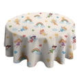 thumbnail image 4 of Pastel Fairy Rainbow Pattern Round Tablecloth 60"x60",Wrinkle Wipeable Table Cloth for Kitchen Dining Room Picnic Patio Party, 4 of 6