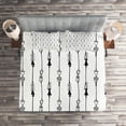 thumbnail image 2 of Ambesonne Black White Quilted Coverlet 3 Pcs, Tribe Vintage Arrow, Queen Size, Black and White, 2 of 2