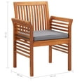 thumbnail image 2 of vidaXL Outdoor Dining Set Brown frame Solid Acacia wood 7-piece set, 2 of 6