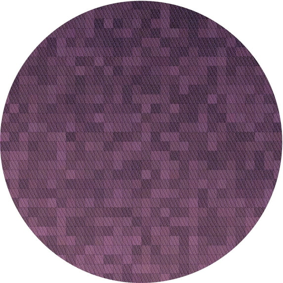 Ahgly Company Indoor Round Patterned Plum Purple Area Rugs, 5' Round
