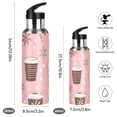 thumbnail image 2 of Yayeee 33oz Insulated Water Bottle Double Wall Stainless Steel with Flip Straw Lid, Brown Hand Drawn Cups, 2 of 7