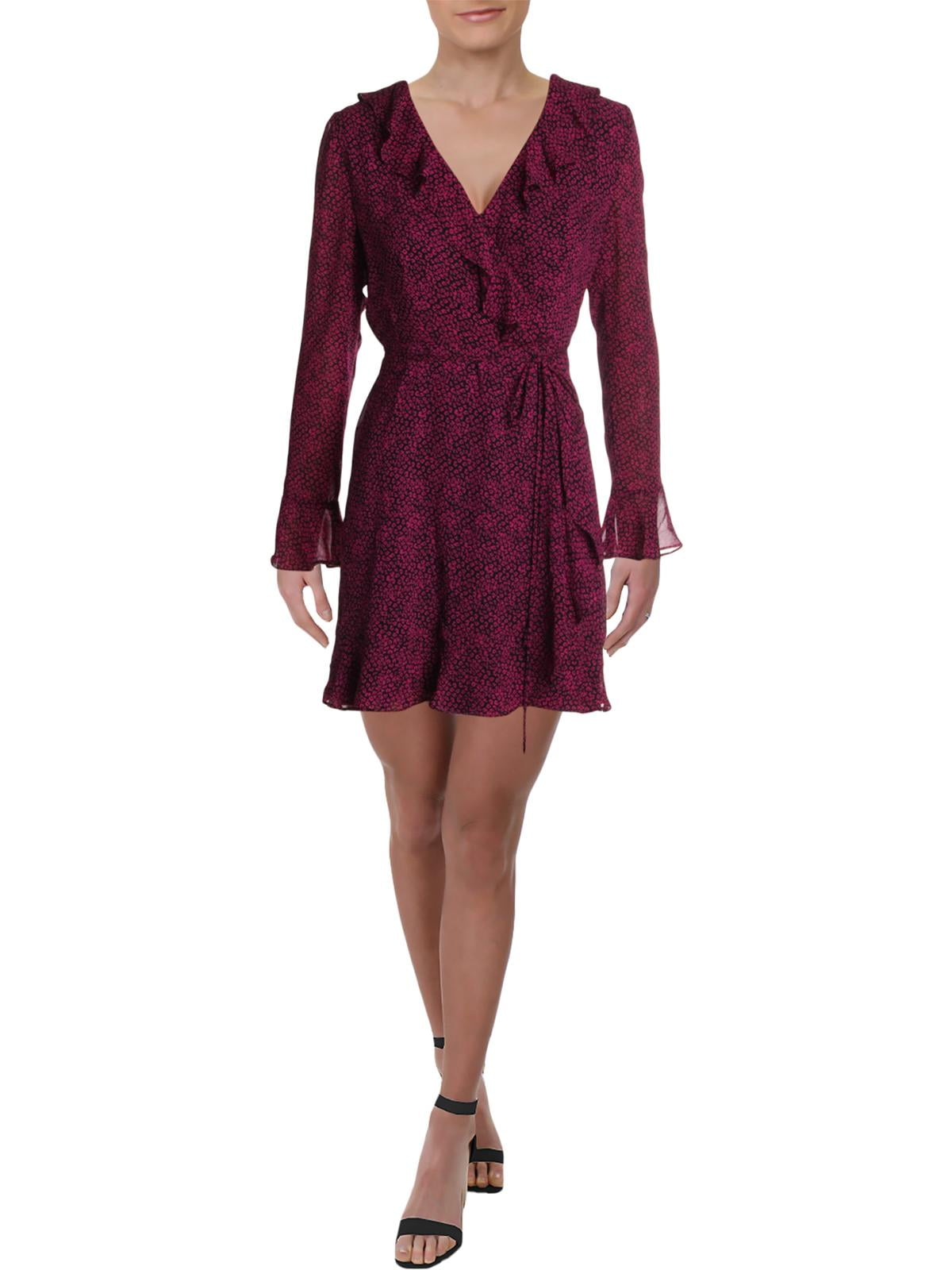 wayf ruffle wrap dress