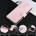 thumbnail image 6 of for iPhone 14 Wallet Case with Credit Card Holder, Flower Pattern Flip PU Leather Stand Shockproof Protective Phone Cover for iPhone 14 Magnetic Clasp Purse Case, Rosegold, 6 of 11