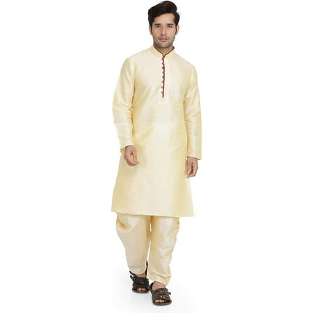 

Royal Kurta Mens Cotton Kurta & Salwar Set Gold 42