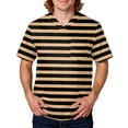 thumbnail image 2 of Domuza Scrub Tops Men Plaid Stripe Graphics Short Sleeve V Neck Carer Uniform Loose Fit Soft Comfy Medical Workwear with 3 Pockets Yellow 4XL, 2 of 5