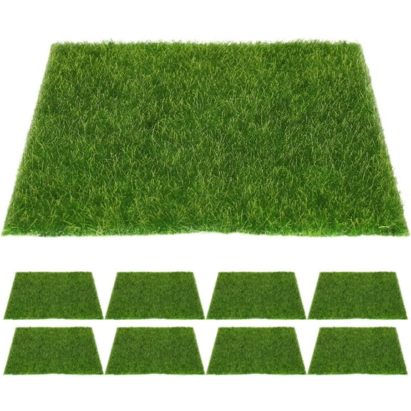 Raindrops 9pcs Fake Grass Lawn for Crafts Artificial Garden Turf DIY Decoration