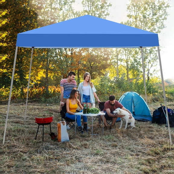 Ainfox 8 x 8 Ft Pop-up Canopy Tent,Outdoor Gazebo for Beach,Sun Shade,Outdoor Activities,Weddings,Light Blue