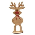 thumbnail image 3 of Decoración navideña de renos para interiores, figuras navideñas de madera de renos. M, 3 of 9