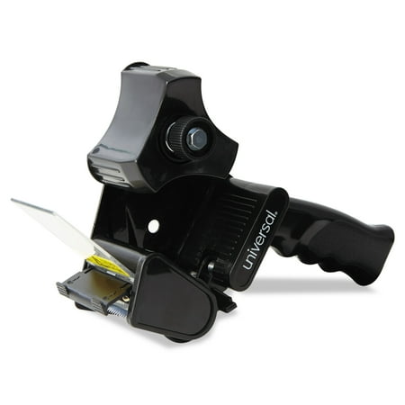 Universal Handheld Box Sealing Tape Dispenser, 3" Core, Metal/Plastic, Black -UNV88000