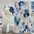 thumbnail image 4 of Blue Spring Floral Shower Curtain Set - 48" x 72" Washable Bathtub Curtain with 12 Hooks, Summer Pastoral Leaf Country Waterproof Fabric Stall Shower Curtains for Bathroom/Bathtub Décor, 4 of 6