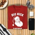 thumbnail image 2 of Big Nick Energy Christmas T-Shirt for Men - Funny Santa Claus Face Xmas Gifts Humor Costumes | Comical Graphic Tee (Red), 2 of 4