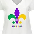 thumbnail image 4 of Inktastic Mardi Gras Fleur De Lis Women's Plus Size V-Neck T-Shirt, 4 of 5