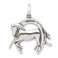 thumbnail image 1 of FB Jewels Sterling Silver Antiqued Horse in Horseshoe Charm, 1 of 4